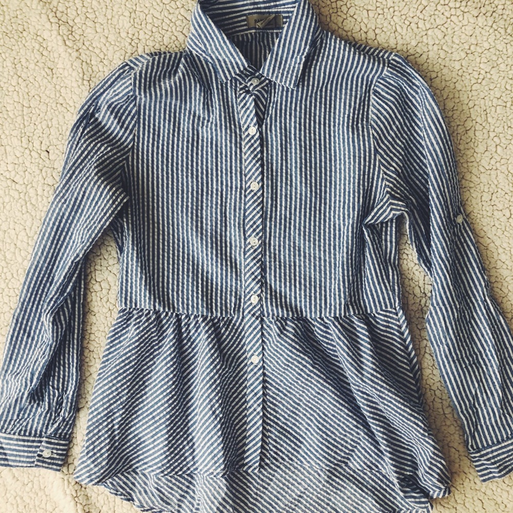 Button up peplum top